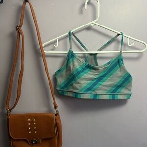 lululemon athletica Teal and Gray Striped Bra